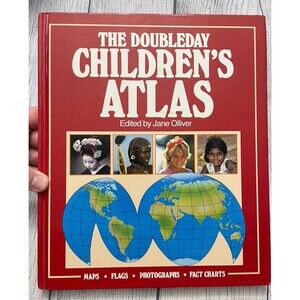 Vintage Doubleday Children’s Atlas Hardcover Book, Edited By Jane Oliver, 1987